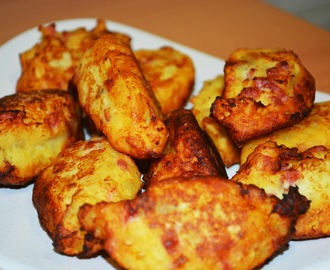 "Pseudo-croquetas" de patatas y jamón.