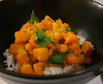 Veckans vego: curry på gula ärtor och ugnsbakad butternut squash