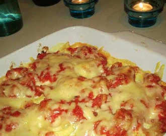 Delizie - pastastubbar med skinka, zucchini och ost