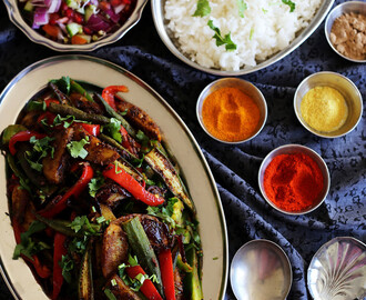 Aloo-Bhindi Pepper Fry Recipe | Quick and Simple Potato and Okra Stir Fry Recipe