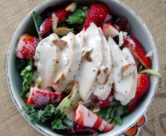 Strawberry & Kale Slaw Chicken Salad with Poppyseed Dressing (GF)