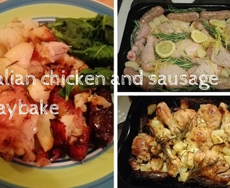 Italian chicken and sausage traybake