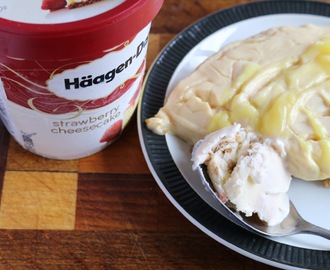 No bake lemon and ginger cheesecake with Häagen-Dazs ice cream
