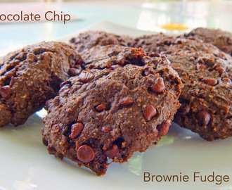 Dark Chocolate Chip Brownie Fudge Cookies