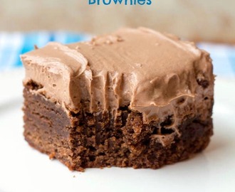 Chocolate Cream Cheese Frosted Thick and Chewy Brownies