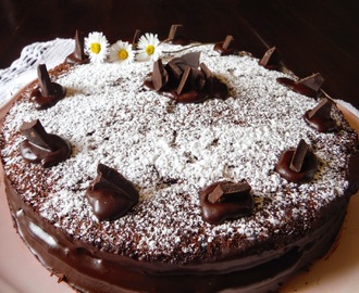 Torta al Cioccolato con Crema Al Latte & Fragole (torta senza olio e senza burro, crema senza uova)