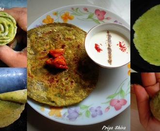 Methi Paratha / Fenugreek leaves stuffed Indian Bread