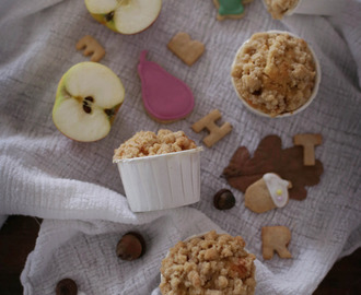Apfel-Vanille Muffins mit Zimt/Kardamom Streusel und Herbstplätzchen