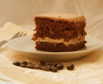 Ciasto czekoladowo - kawowe z kremem kajmakowym