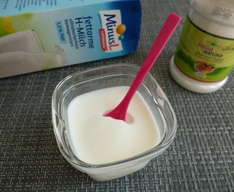 yaourts maison sans lactose et avec Stévia Crystal (diététiques, sans lait en poudre, sans sucre et riches en fibres)