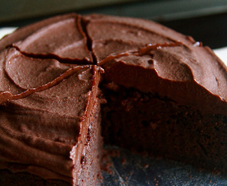 chocolate cake with instant fudge frosting.
