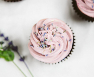 Vegan Chocolate Lavender Cupcakes (Gluten-free Option)
