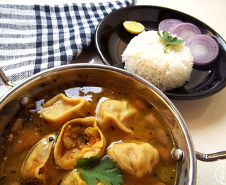 Potato Stuffed Dal Dhokli Recipe | Mashed potato dumplings with Lentil Curry