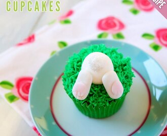 Easter Bunny Butt Cupcakes [Recipe & Tutorial]