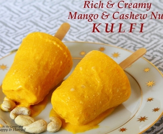 Mango And Cashew Nut Kulfi (Indian Frozen Milk Dessert)