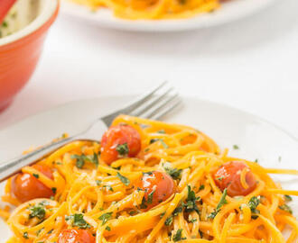 Butternut Squash Noodles with Spring Pesto and Roasted Tomatoes