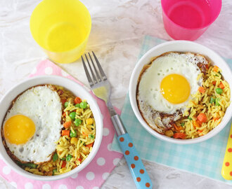 Vegetable Rice & Egg Bowl | 5 Minute Meal