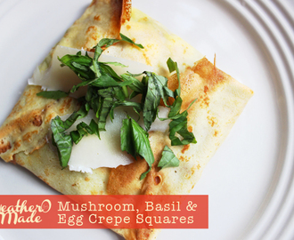 Mushroom, Basil & Egg Crepe Squares