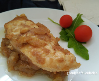 Solomillo de pollo con salsa de dulce de membrillo (juego de blogueros 2.0)