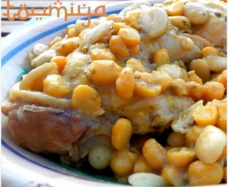 Djej kedra toumiya ovvero pollo kedra con mandorle e ceci, ricetta tradizionale marocchina per "La via dei sapori"