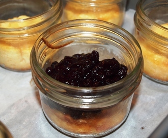 Individual Ricotta Cheesecakes with Wild Blueberry Compote