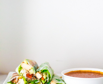 Thai Fresh Spring Rolls with Peanut Dipping Sauce and a Giveaway