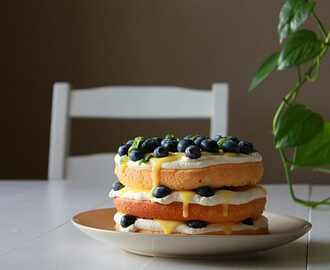 Blueberry Lemon Curd Cream Cake