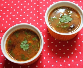 Garlic Rasam / Garlic Flavoured Soup with Freshly Roasted & Ground Spices