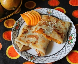 Eggless Crepes with Sweet Mango Filling