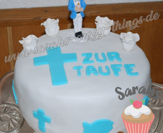 Tauftorte – Vanillekuchen mit SchokoSahne Herz (‚Wilton‘ Tasty-Fill – Heart Cake Pan Set)