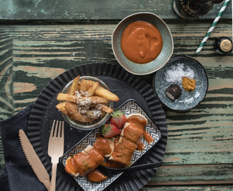 super deliziöse trüffelfritten, currywurst mit scharf-würziger erdbeer tomaten sauce und ein einblick in die neue sansibar by breuninger