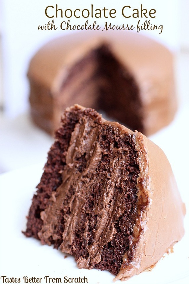 Chocolate Cake with Chocolate Mousse Filling