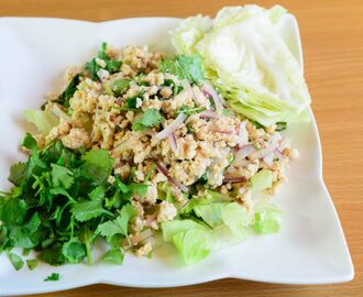 Stærk salat med kylling (Larb Gai) - opskrift - Lav thai mad