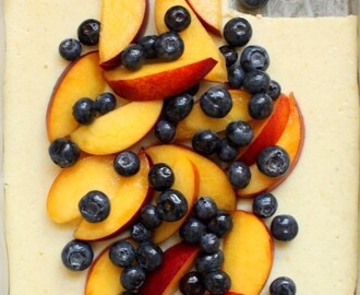 Peach and Blueberry Ricotta Slice