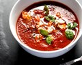 Chilled Red Pepper and Goats’ Cheese Soup