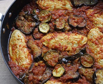Iranian Style Quorn 'Chicken' Stew with Aubergines and Courgettes