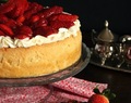 Cheesecake con fresas y nata