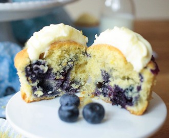 Blueberry and Lemon Muffins with a Limoncello Frosting