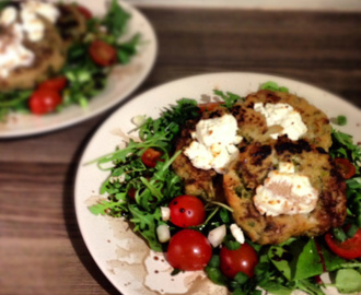 Risotto Cakes with Goat’s Cheese and Salad