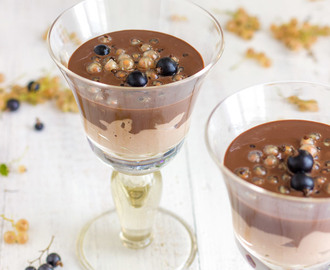 Chocolate Pudding Dessert with White Currant