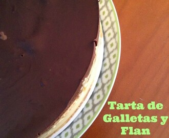 Tarta de Galletas, Flan y Chocolate