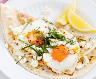 Dukkah and feta fried eggs recipe