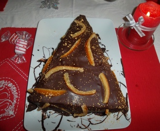 Buche sapin en pain d’épices, marmelade d’orange et mousse au chocolat, inspirée de M. P ierre Hermé