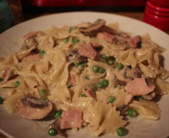 Low Syn Creamy Pasta with Bacon, Peas and Mushrooms