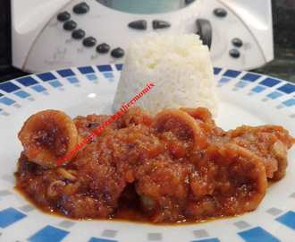 Calamares en salsa de verduras con guarnición arroz thermomix “Cocina niveles”