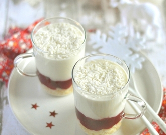 Verrine {mousse au chocolat blanc/coco et sa compotée de cranberries} #Noël