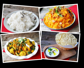 Vegetable curry, basmati rice and carrot salad / Gemüsecurry, Basmatireis & Möhrensalat