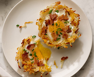 Baked Egg & Chicken Bacon Hash Brown Cups