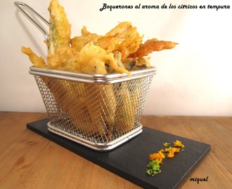 Boquerones al aroma de los cítricos  en tempura