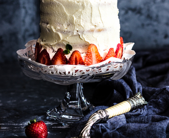 Eggless Strawberry Pastel de Tres Leches - Three milk Cake with Fresh Strawberries